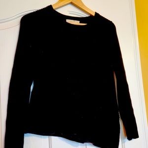 Michael Kori’s Black Black Side Zip Sweater Large